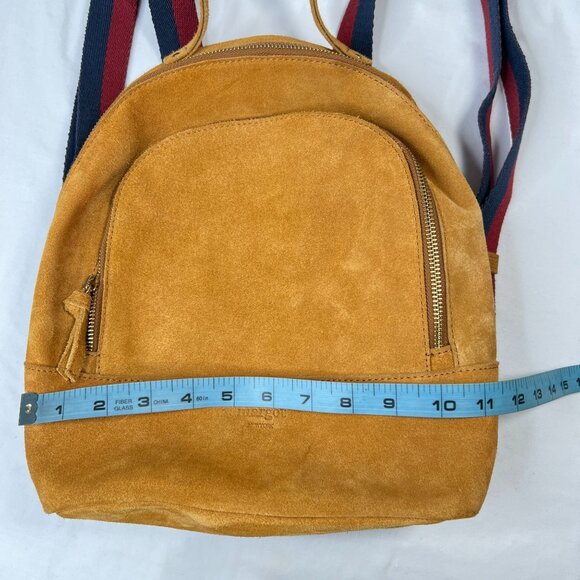 Margot New York Kimmie Suede Backpack Camel Tan Adjustable Woven Straps main image 11